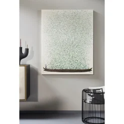 KARE Design Tableau Sur Toile Flower Boat Beige Vert 120X160Cm
