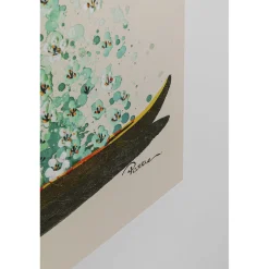 KARE Design Tableau Sur Toile Flower Boat Beige Vert 120X160Cm