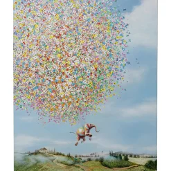 KARE Design Tableau Sur Toile Flying Elephant In Day 120X160Cm
