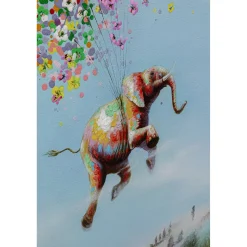 KARE Design Tableau Sur Toile Flying Elephant In Day 80X100Cm