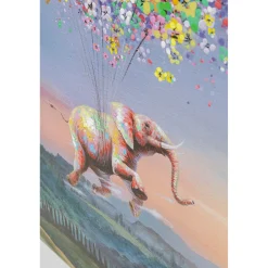 KARE Design Tableau Sur Toile Flying Elephant At Night 80X100C