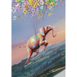 KARE Design Tableau Sur Toile Flying Elephant At Night 120X160