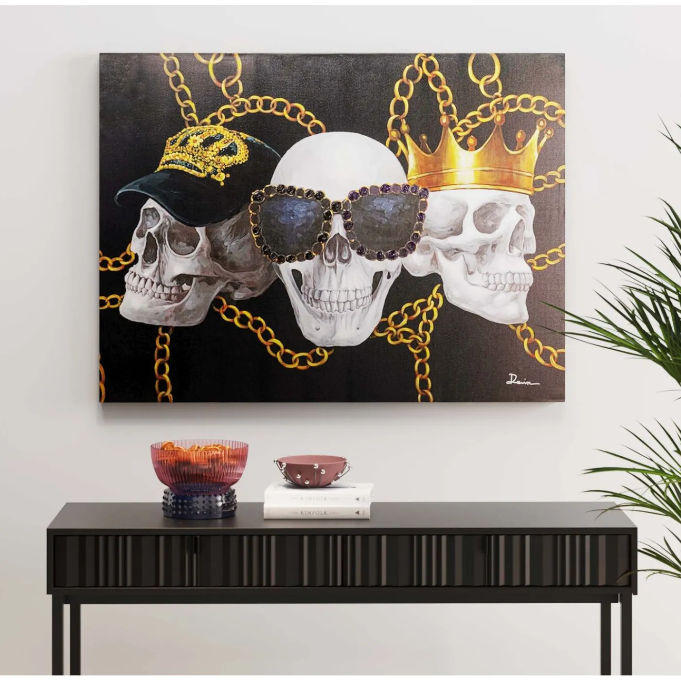 KARE Design Tableau Sur Toile Skull Gang 120X90Cm