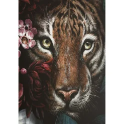 KARE Design Tableau Sur Toile Tiger In Flower 90X140Cm