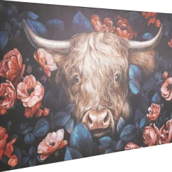 KARE Design Tableau Sur Toile Yak In Flower 140X90Cm