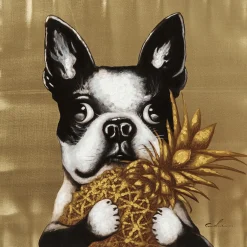 KARE Design Tableau Touched Dog With Pineapple 80X80Cm