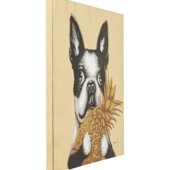KARE Design Tableau Touched Dog With Pineapple 80X80Cm