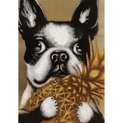KARE Design Tableau Touched Dog With Pineapple 80X80Cm