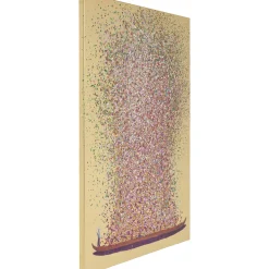 KARE Design Tableau Touched Flower Boat Dore-Fuchsia 80X100Cm