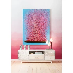 KARE Design Tableau Touched Flower Boat Bleu-Fuchsia 80X100Cm