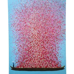 KARE Design Tableau Touched Flower Boat Bleu-Fuchsia 120X160Cm