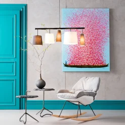 KARE Design Tableau Touched Flower Boat Bleu-Fuchsia 120X160Cm