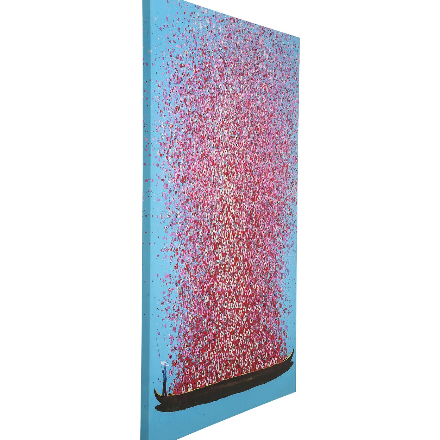KARE Design Tableau Touched Flower Boat Bleu-Fuchsia 120X160Cm