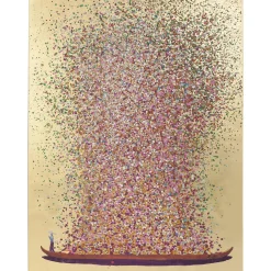 KARE Design Tableau Touched Flower Boat Dore-Fuchsia 80X100Cm