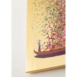 KARE Design Tableau Touched Flower Boat Dore-Fuchsia 80X100Cm