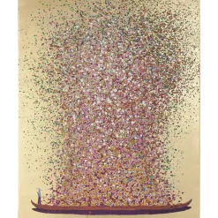 KARE Design Tableau Touched Flower Boat Dore-Fuchsia Pink 120X