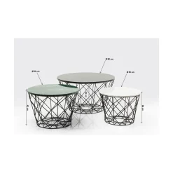 KARE Design Tables Basses East Coast Rond (Jeu De 3)