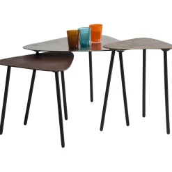 KARE Design Tables Basses Loft Triangle Vintage (Set De 3)