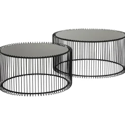 KARE Design Tables Basses Wire Noir (Set De 2)