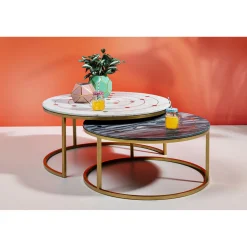 KARE Design Tables D Appoint Mystic Rond (Jeu De 2)