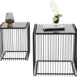 KARE Design Tables D Appoint Wire Carre Noir 45X45Cm (2/Set)