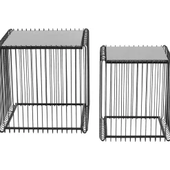 KARE Design Tables D Appoint Wire Carre Noir 45X45Cm (2/Set)