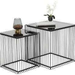 KARE Design Tables D Appoint Wire Carre Noir 45X45Cm (2/Set)