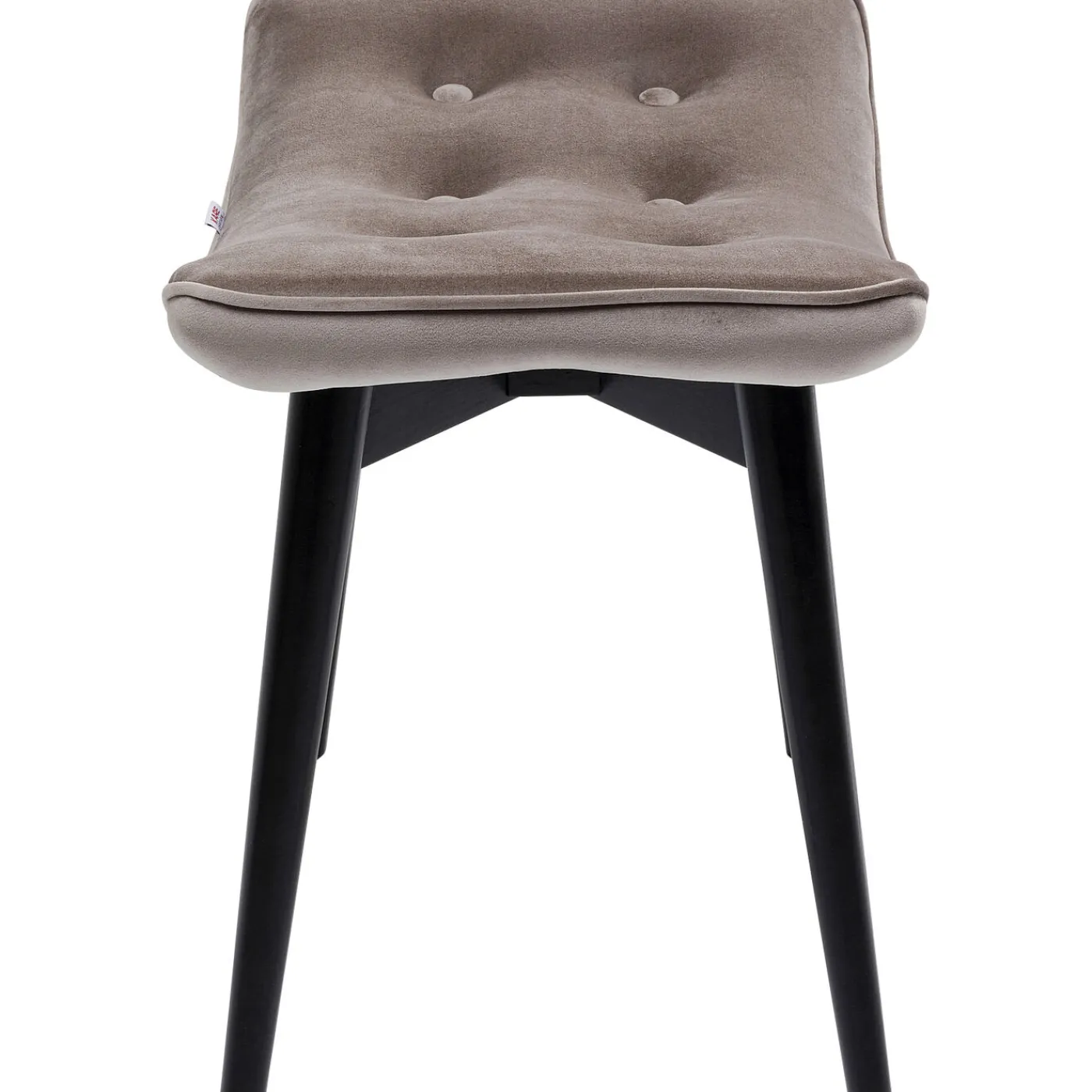 KARE Design Tabouret Black Vicky Velours Gris 46X59Cm