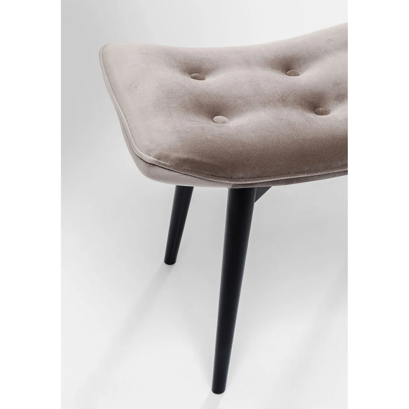 KARE Design Tabouret Black Vicky Velours Gris 46X59Cm