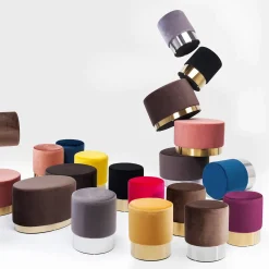 KARE Design Tabouret Cherry Anthracite Silver O55Cm