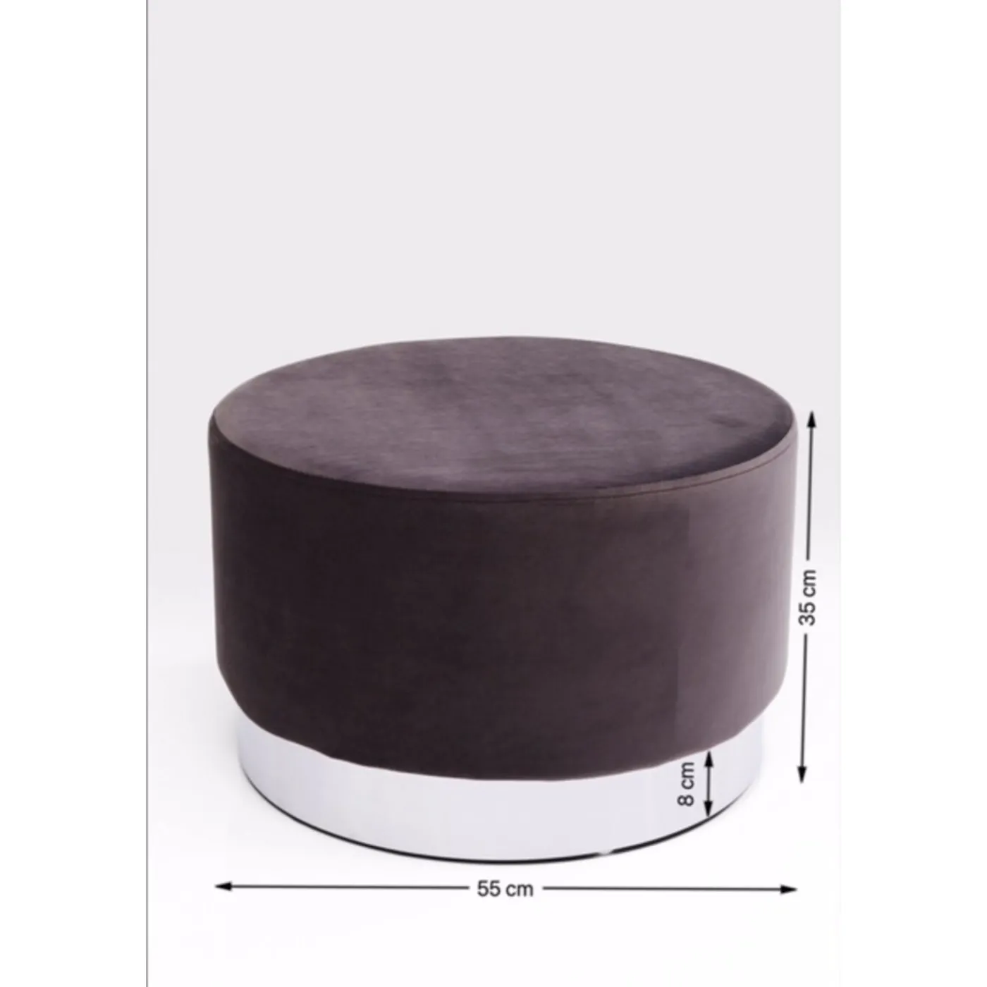 KARE Design Tabouret Cherry Anthracite Silver O55Cm