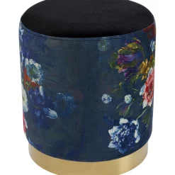 KARE Design Tabouret Cherry Flower Noir Laiton O32Cm