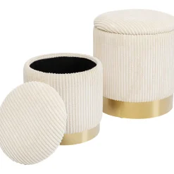 KARE Design Tabouret Cherry Storage Cord Creme (2/Set)