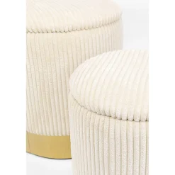 KARE Design Tabouret Cherry Storage Cord Creme (2/Set)