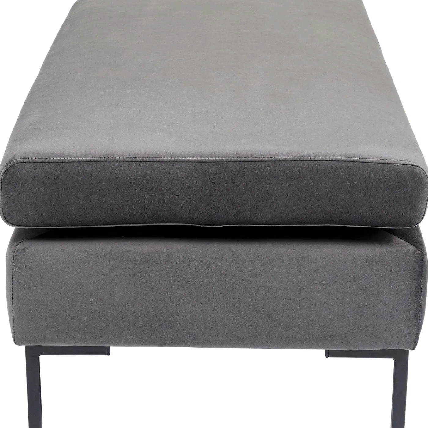 KARE Design Tabouret Gianni Velours Gris Noir