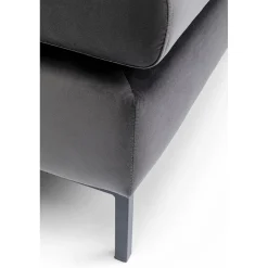 KARE Design Tabouret Gianni Velours Gris Noir