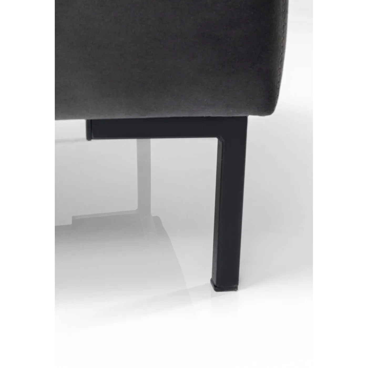 KARE Design Tabouret Gianni Velours Gris Noir