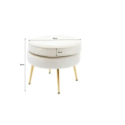 KARE Design Tabouret Water Lily Beige O50Cm