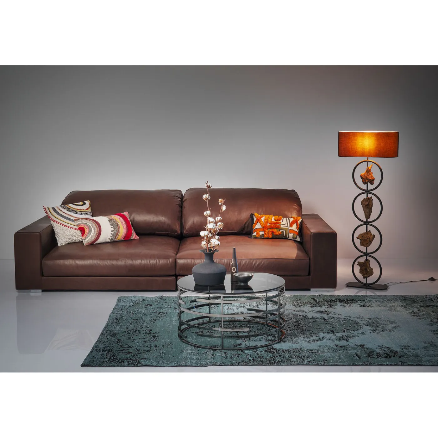 KARE Design Tapis Kelim Pop Turquoise 200X300Cm