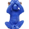KARE Design Tirelire Monkey Mizaru Bleu