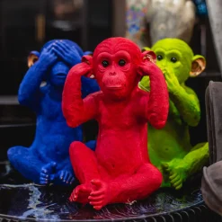 KARE Design Tirelire Monkey Mizaru Bleu