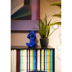 KARE Design Tirelire Monkey Mizaru Bleu