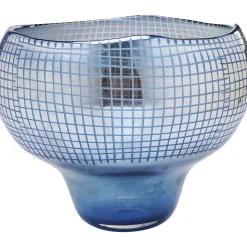 KARE Design Vase Grid Luster Bleu 28Cm
