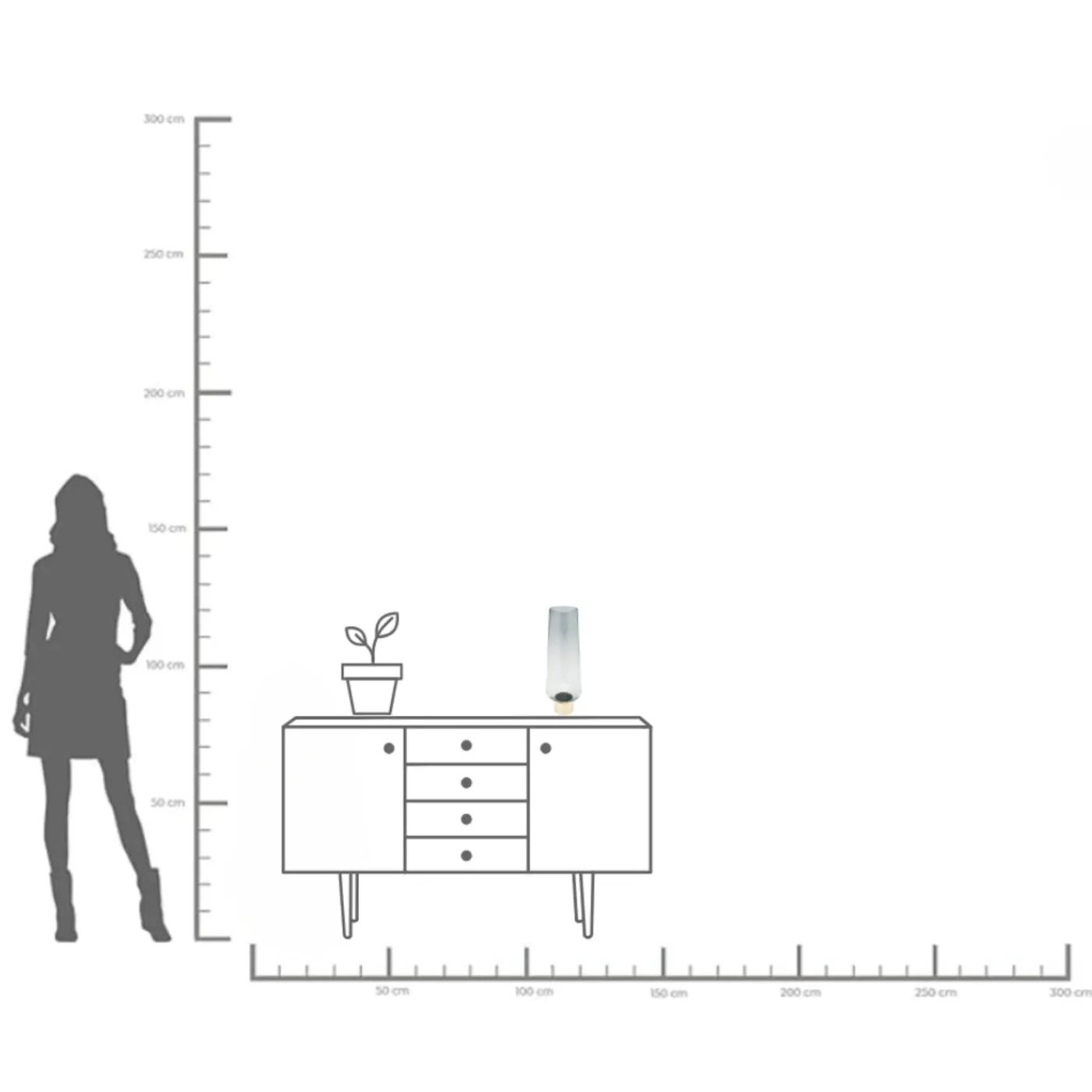 KARE Design Vase Noble Ring Gris 40Cm