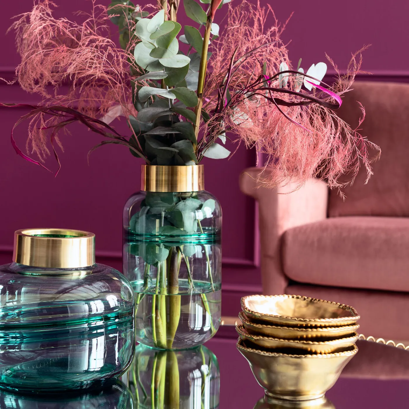 KARE Design Vase Positano Belly Vert 28Cm