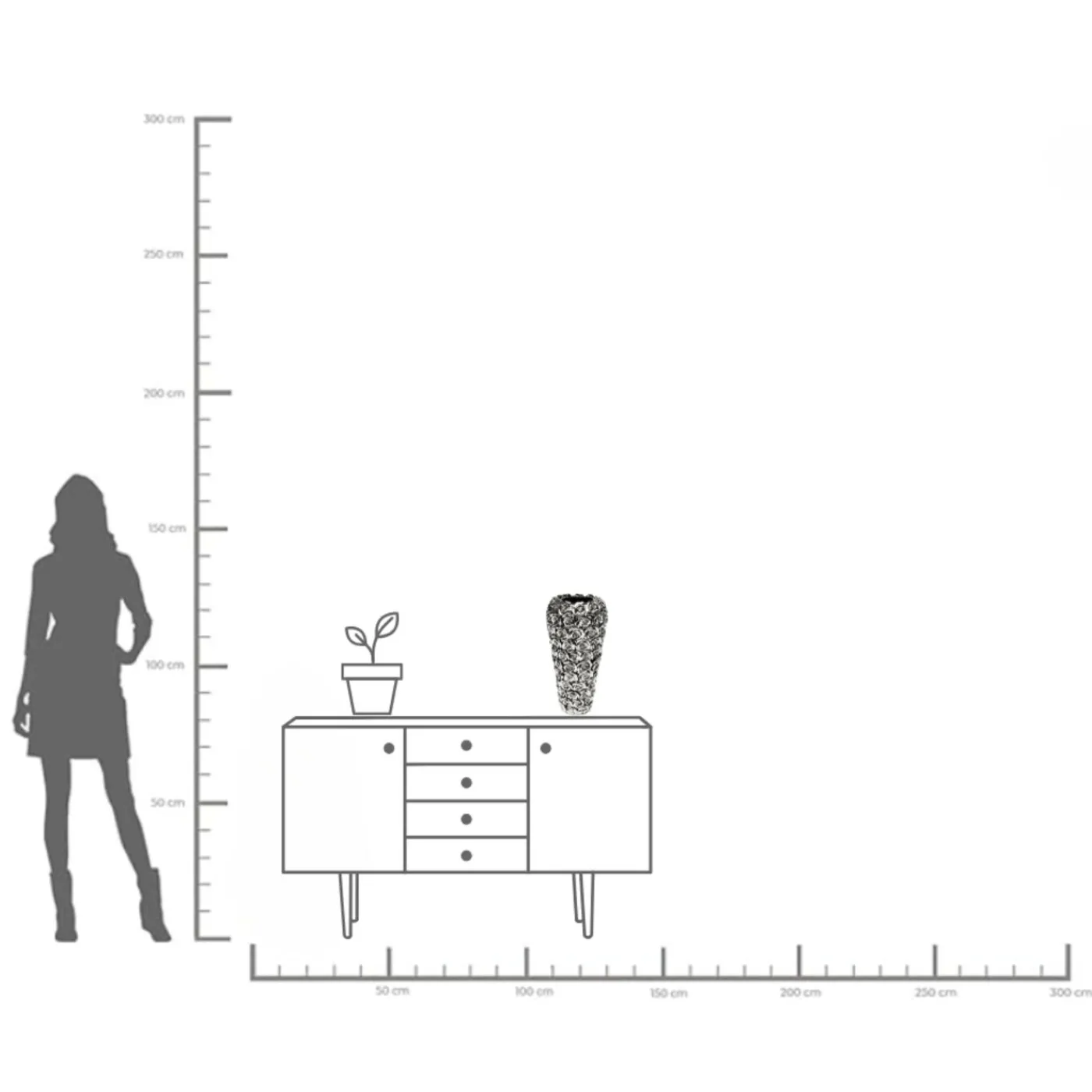 KARE Design Vase Rose Multi Chrome Gm