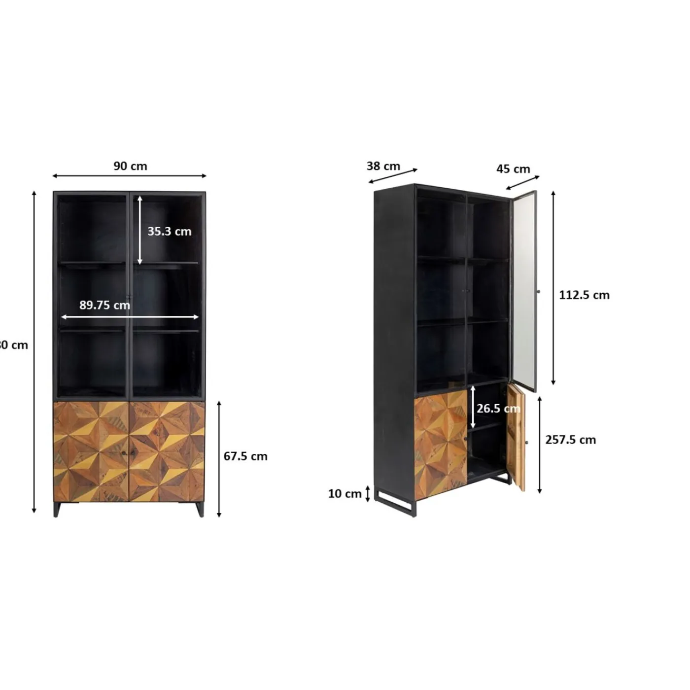KARE Design Vitrine Illusion Dore 90X180Cm